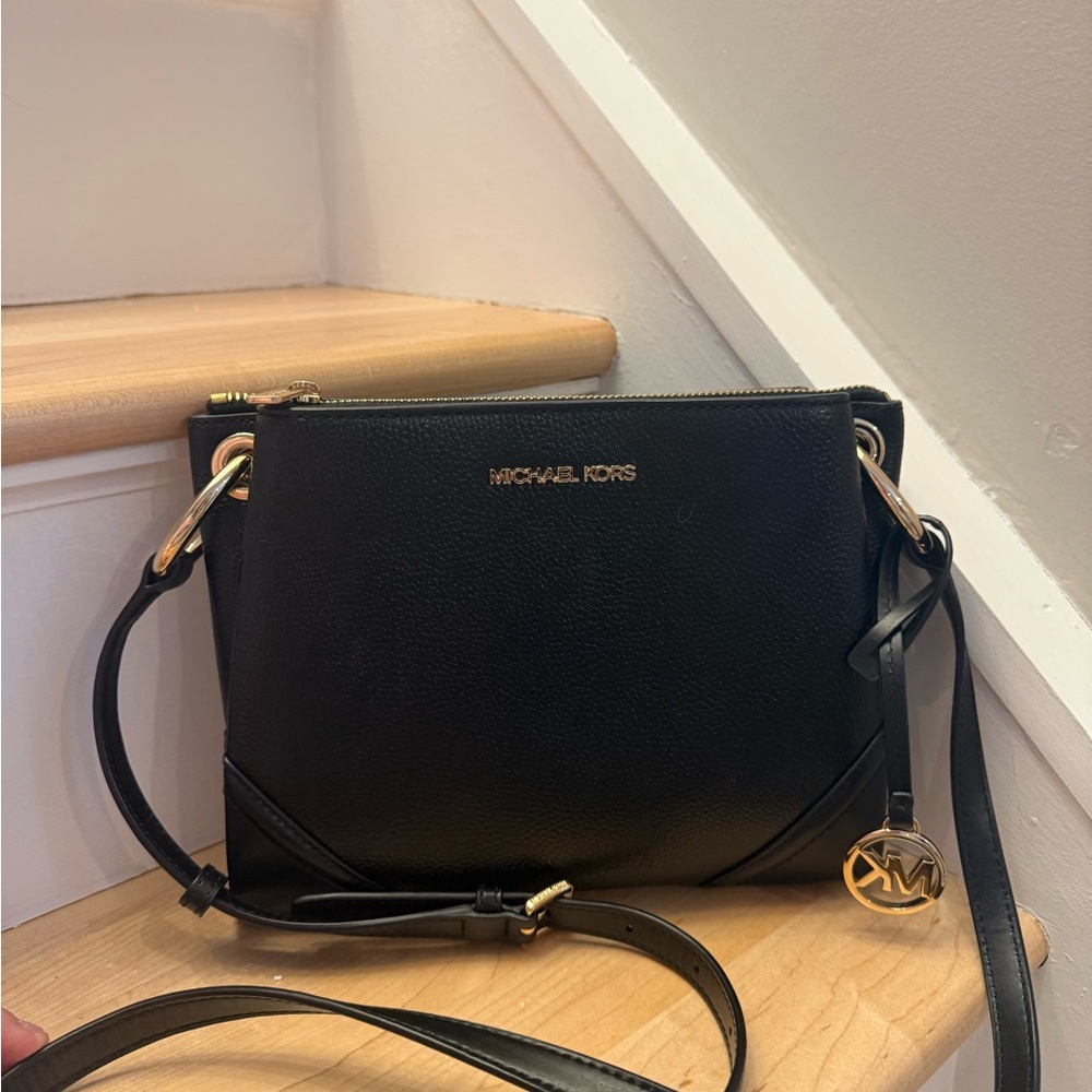 Michael Kors Black and Gold Crossbody Bag